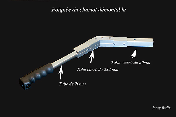 Les poignées démontables du chariot surfcasting